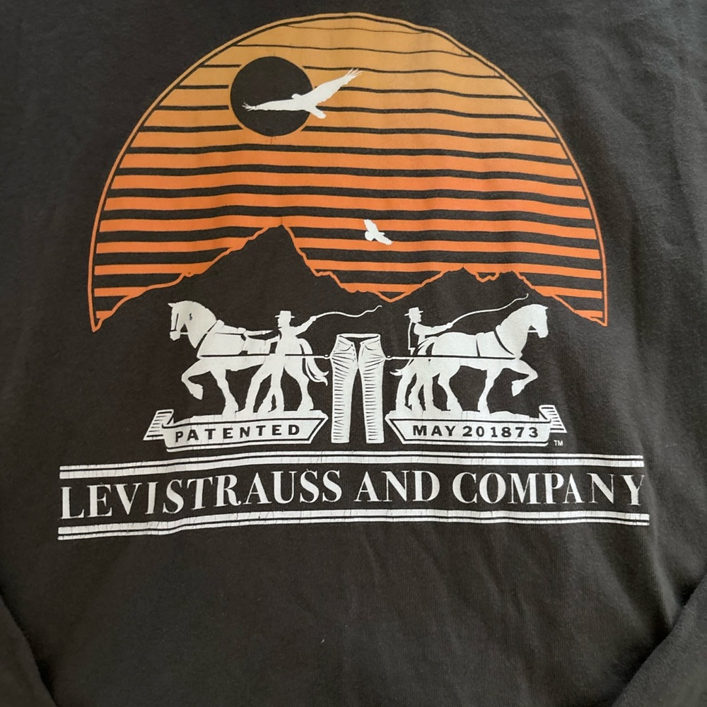 Levi's Men's Dark Green Graphic Long Sleeve Tee - Picture 2 of 3